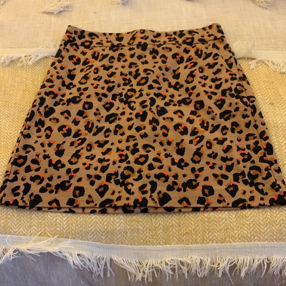 LOFT Cheetah Print Cotton Mini Skirt - Picture 1 of 7